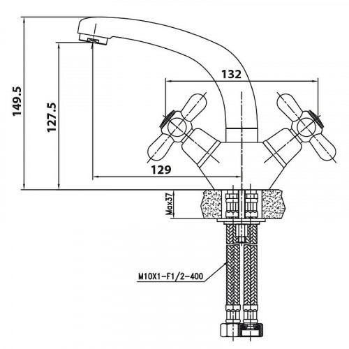 Смеситель для раковины Kaiser Carlson 11011 Хром латунь