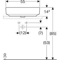 Раковина-чаша Geberit VariForm 55 500.774.01.2 Белая фарфор накладная