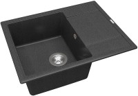 Кухонная мойка Florentina Липси-650 20.125.C0650.302 Антрацит искусственный камень (литьевой мрамор) встраиваемый