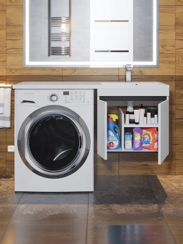 Тумба под раковину Uperwood Magenta 120 5930205151 подвесная цвет Белый матовый Графит матовый