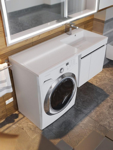 Тумба под раковину Uperwood Magenta 120 5930205151 подвесная цвет Белый матовый Графит матовый