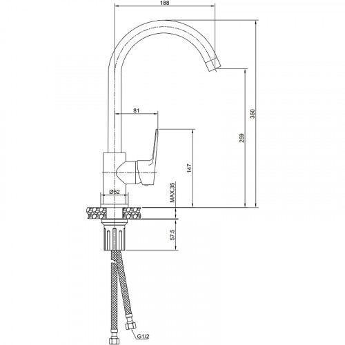 Смеситель для кухни Olive's Tieso 26430TSB Черный матовый