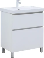 Тумба с раковиной Aquanet Вега 70 345376 цвет Белый глянец