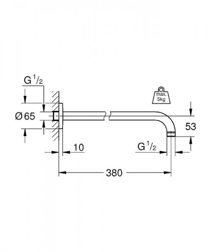 Кронштейн для верхнего душа Grohe Rainshower 28361000 Хром латунь на стену