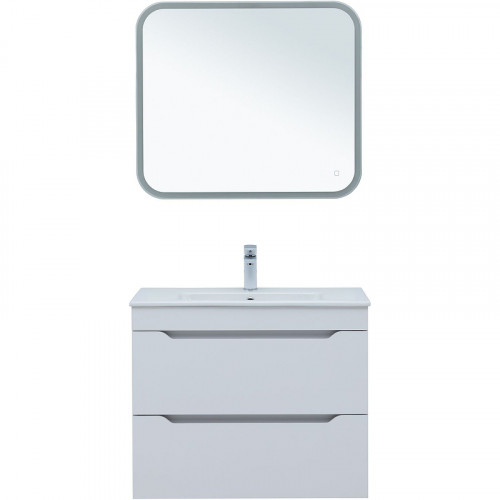 Тумба под раковину Aquanet Практика 80 330459 подвесная Белая матовая МДФ / ЛДСП