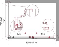 Душевой уголок BelBagno Acqua 110х80 ACQUA-AH-1-110/80-C-Cr профиль Хром стекло прозрачное