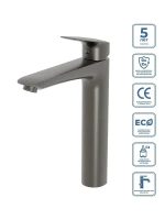 Смеситель для раковины BelBagno Due DUE-LMC-GM-W0 цвет Оружейная сталь