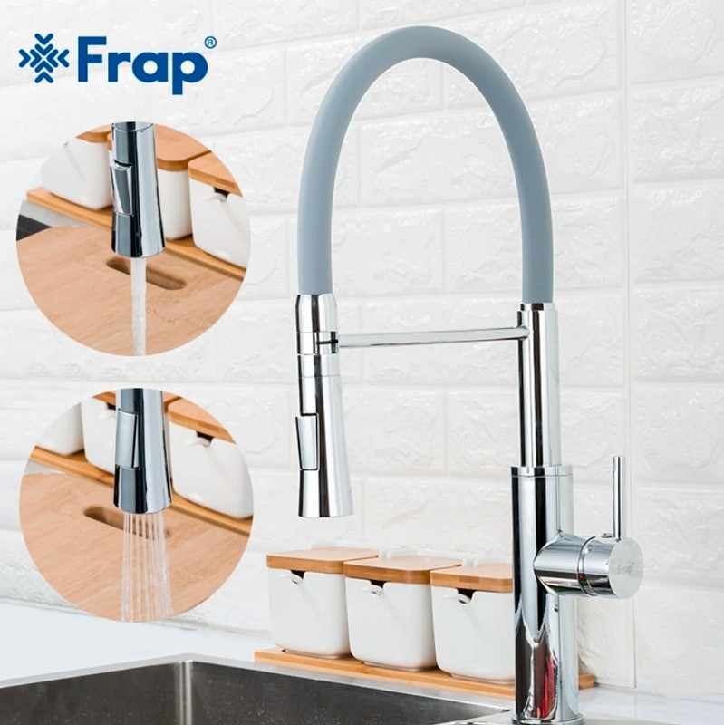 Смеситель для кухни Frap F4452-6 Хром Серый латунь