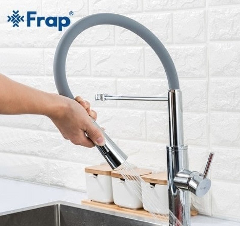 Смеситель для кухни Frap F4452-6 Хром Серый латунь