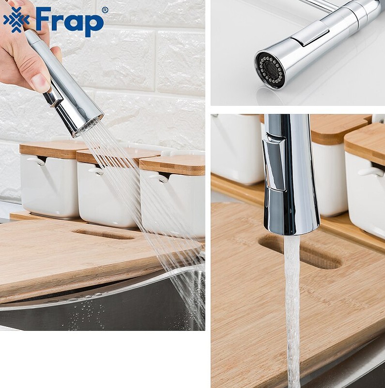 Смеситель для кухни Frap F4452-6 Хром Серый латунь