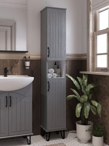 Шкаф пенал DIWO Сочи 30 00-00001323 цвет Антрацит