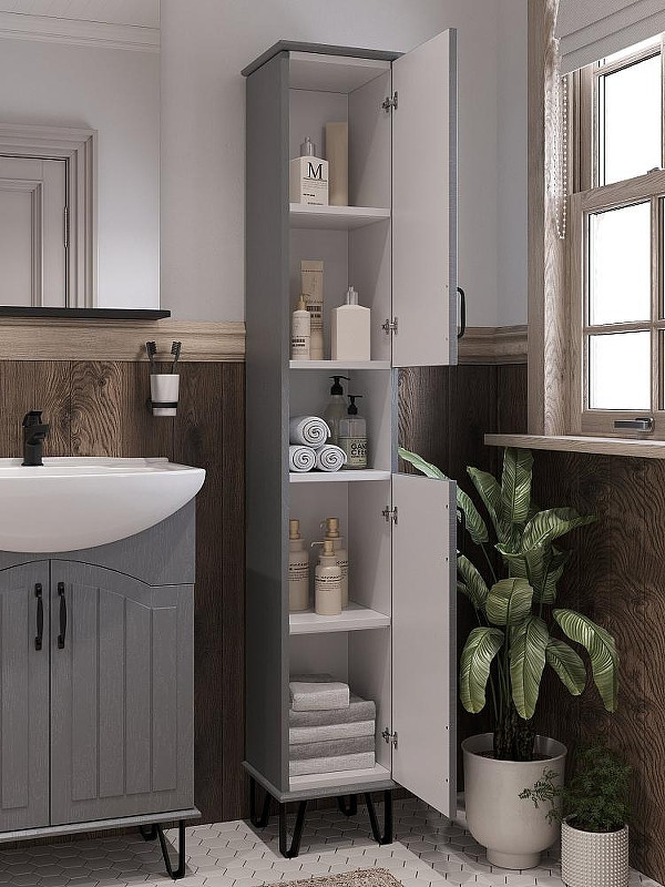 Шкаф пенал DIWO Сочи 30 00-00001323 цвет Антрацит