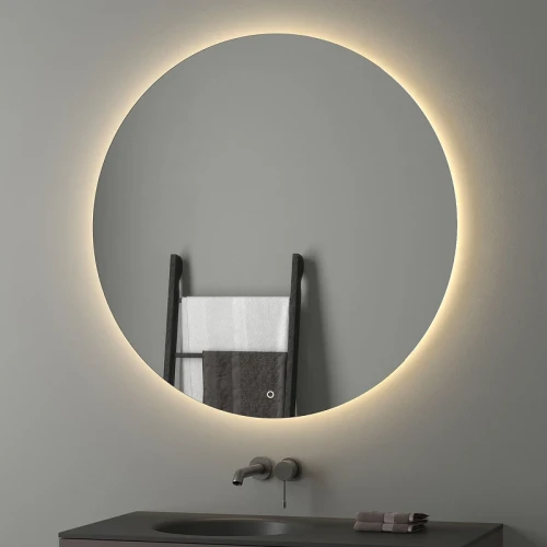 Зеркало Evoform Ledshine d100 BY 2657 с подсветкой 27 W - сенсорный выключатель - теплый белый свет стекло
