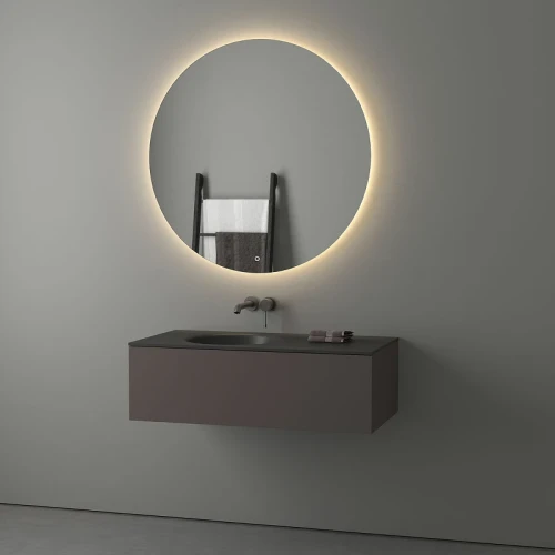 Зеркало Evoform Ledshine d100 BY 2657 с подсветкой 27 W - сенсорный выключатель - теплый белый свет стекло