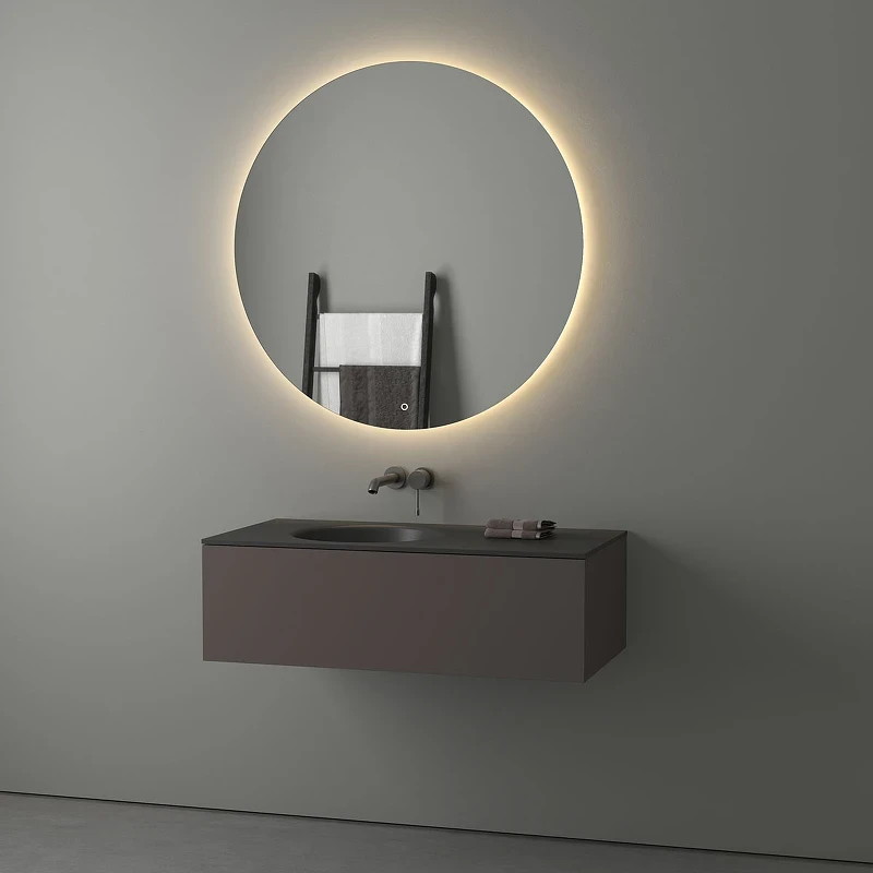 Зеркало Evoform Ledshine d100 BY 2657 с подсветкой 27 W - сенсорный выключатель - теплый белый свет стекло