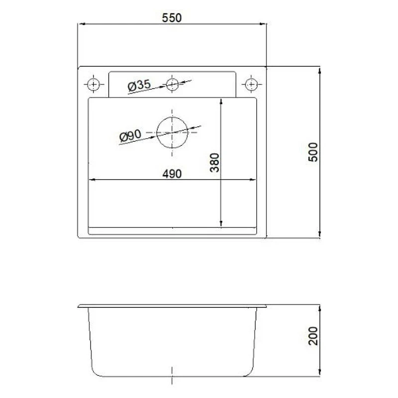 Кухонная мойка Reflexion Cubi 55 RX1555TN цвет Олово