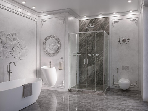 Душевая стенка Ambassador Forsa 90 90AX профиль Хром cтекло прозрачное