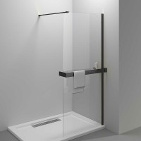 Душевая перегородка Vincea Walk-In HR 80 L VSW-4HR800CLB профиль Черный матовый стекло прозрачное