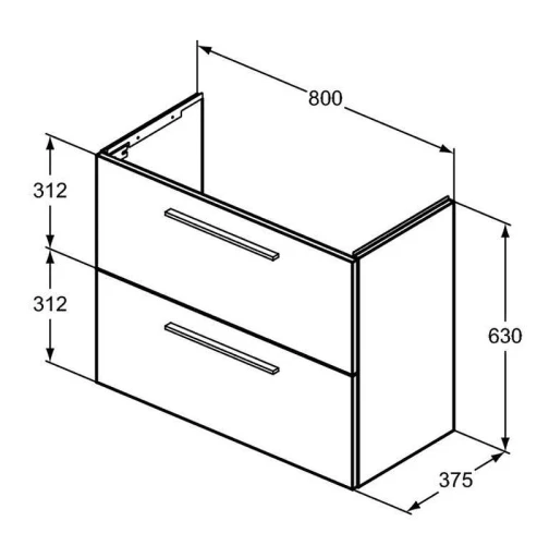 Тумба под раковину Ideal Standard I.Life S 80 T5295DU подвесная цвет Белый