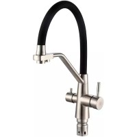 Смеситель для кухни Ростовская Мануфактура Сантехники SUS127BL-016F-015 Нержавеющая сталь Черный нержавеющая сталь