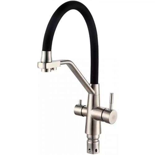 Смеситель для кухни Ростовская Мануфактура Сантехники SUS127BL-016F-015 Нержавеющая сталь Черный нержавеющая сталь