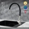 Смеситель для кухни Ростовская Мануфактура Сантехники SUS127BL-016F-015 Нержавеющая сталь Черный нержавеющая сталь