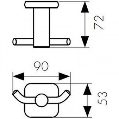 Двойной крючок Kaiser KH-1702 Хром