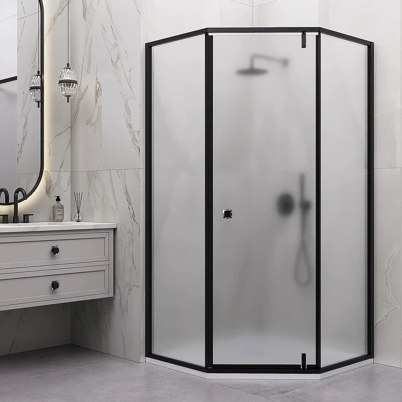 Душевой уголок RGW Hotel (Отель) HO-088B 100х100 350608800-24 профиль Черный стекло матовое-сатинат