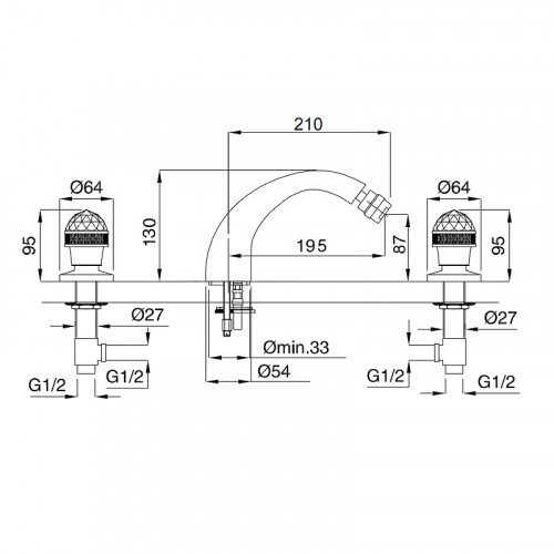 Смеситель для биде Migliore Axo 18493 Хром Золото латунь