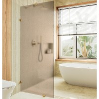 Душевая перегородка Maybah Glass MGD-267-3 990x1950 коннектор стена-стекло Золото стекло бронзовое матовое
