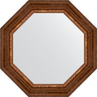 Зеркало Evoform Octagon 67х67 BY 3791 в багетной раме - Римская бронза 88 мм стекло
