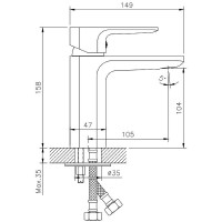 Смеситель для раковины Koller Pool Trend TR0200 Хром латунь