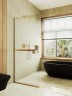 Душевая перегородка Maybah Glass MGD-737-3у 890x1950 в узком профиле Золото стекло сатиновое