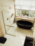 Душевая перегородка Maybah Glass MGD-737-3у 890x1950 в узком профиле Золото стекло сатиновое