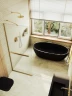 Душевая перегородка Maybah Glass MGD-737-3у 890x1950 в узком профиле Золото стекло сатиновое