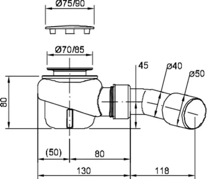 Сифон для душевого поддона Bette B577-901 цвет Хром