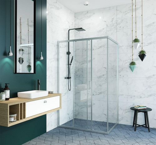 Душевой уголок Alex Baitler 120х90 AB14120X1 профиль Хром стекло прозрачное