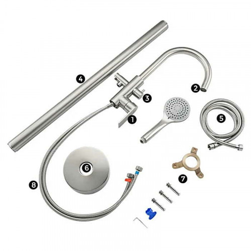 Смеситель для ванны Gappo G3099 Сатин нержавеющая сталь на пол