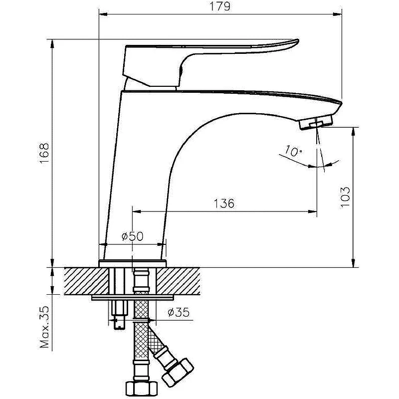 Смеситель для раковины Agger Nice A2502100 Хром латунь