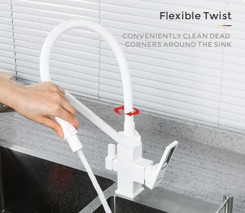 Смеситель для кухни Gappo G17-8 G4317-8 Белый латунь