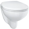 Унитаз Grohe Bau Ceramic 39351000 подвесной с сиденьем Микролифт фарфор подвесной