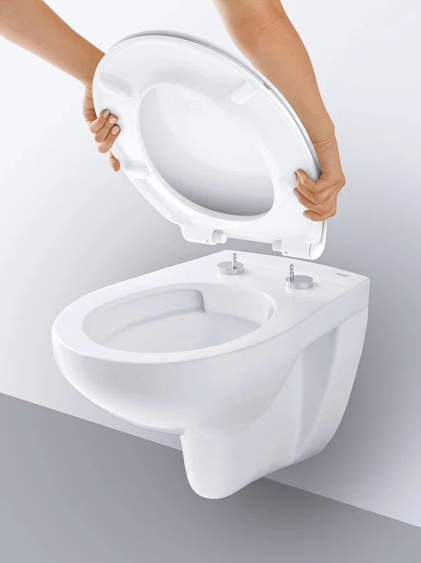 Унитаз Grohe Bau Ceramic 39351000 подвесной с сиденьем Микролифт фарфор подвесной