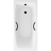 Чугунная ванна Delice Repos 170x70 DLR220508RB-AS с черными матовыми ручками с антискользящим покрытием