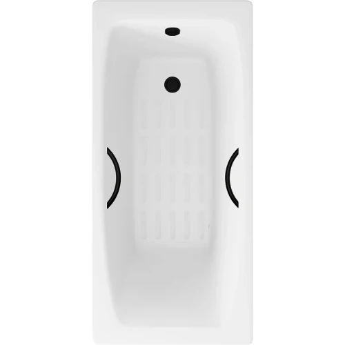 Чугунная ванна Delice Repos 170x70 DLR220508RB-AS с черными матовыми ручками с антискользящим покрытием