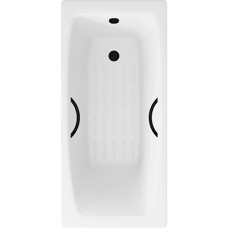 Чугунная ванна Delice Repos 170x70 DLR220508RB-AS с черными матовыми ручками с антискользящим покрытием