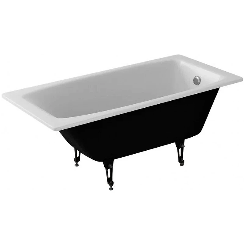 Чугунная ванна Delice Repos 170x70 DLR220508RB-AS с черными матовыми ручками с антискользящим покрытием