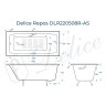 Чугунная ванна Delice Repos 170x70 DLR220508RB-AS с черными матовыми ручками с антискользящим покрытием