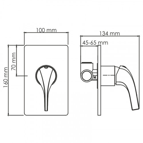 Смеситель для душа WasserKRAFT Sauer 7151 Золото латунь встраиваемый