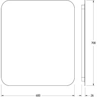 Зеркало Defesto Opti 60x70 DF 2806S с подсветкой 23W-4500К/Сенсорный выключатель/Нейтральный белый свет