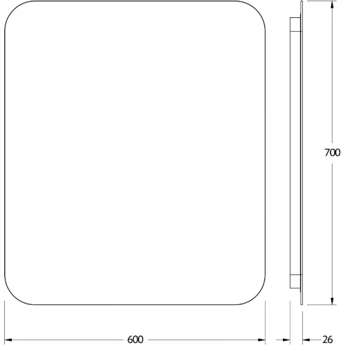 Зеркало Defesto Opti 60x70 DF 2806S с подсветкой 23W-4500К/Сенсорный выключатель/Нейтральный белый свет